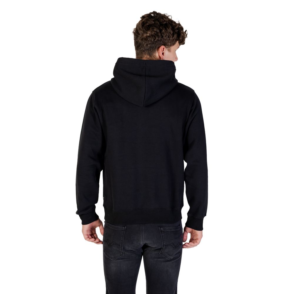 Schwarzer Kapuzenpullover aus Baumwolle