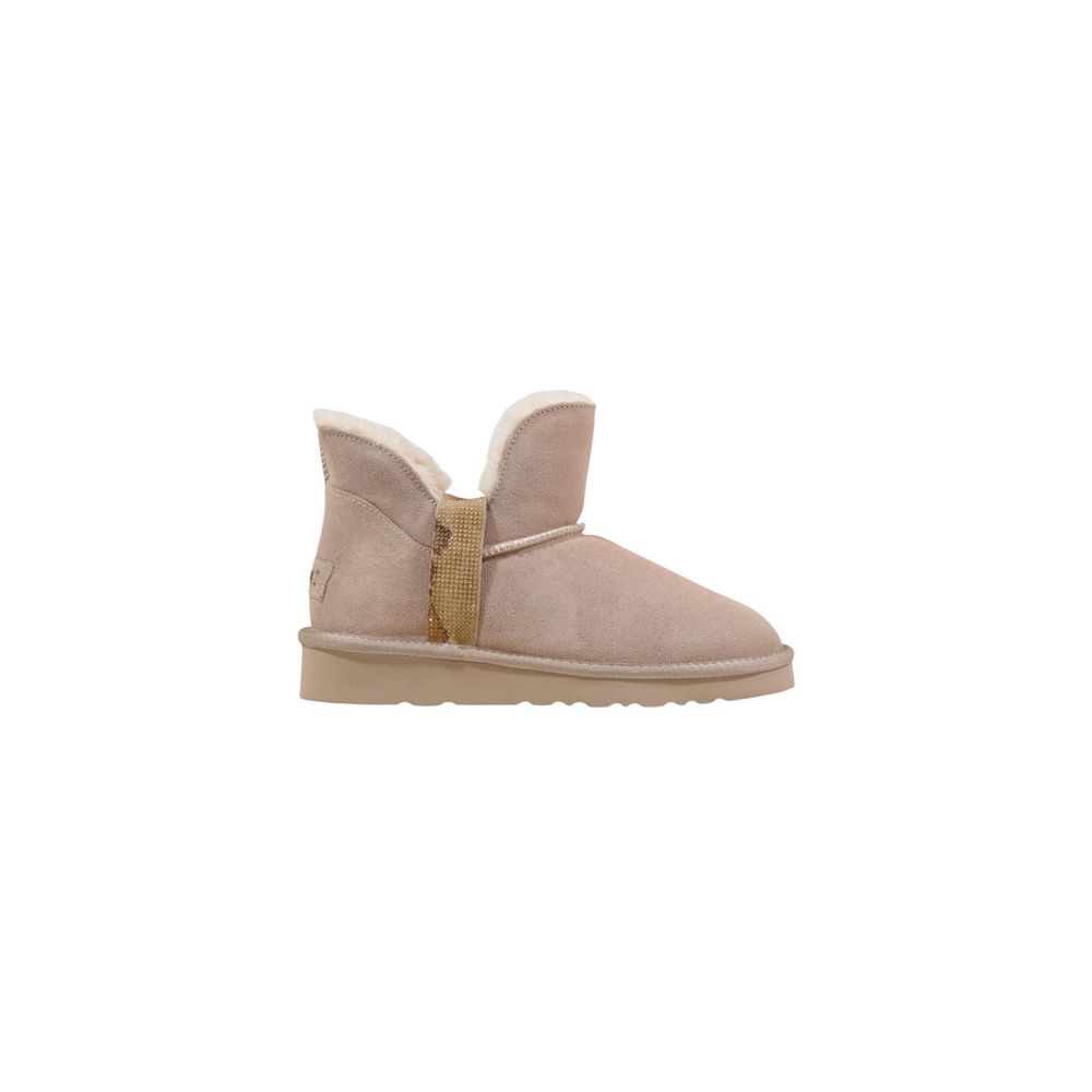 Beigefarbene Stiefeletten aus Leder