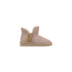 Beigefarbene Stiefeletten aus Leder