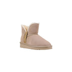 Beigefarbene Stiefeletten aus Leder