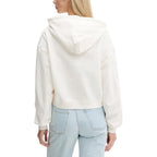 Kapuzenpullover aus recycelter Baumwolle in Creme