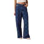 Blue Cotton Boyfriend Jeans