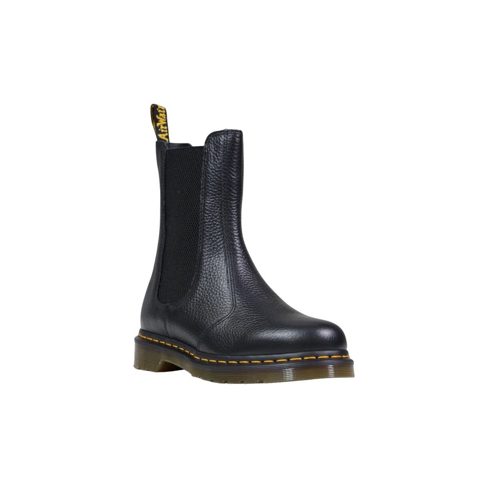 Schwarze Leder Stiefeletten