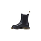 Schwarze Leder Stiefeletten