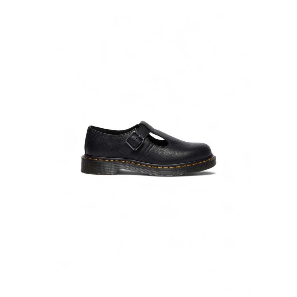Schwarze Plateaupumps aus Leder
