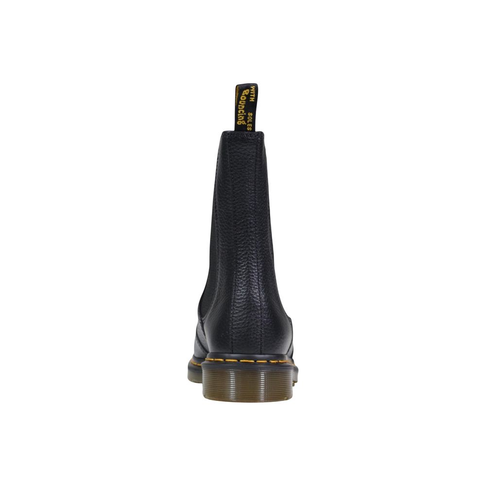 Schwarze Leder Stiefeletten