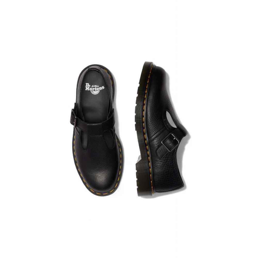 Schwarze Plateaupumps aus Leder