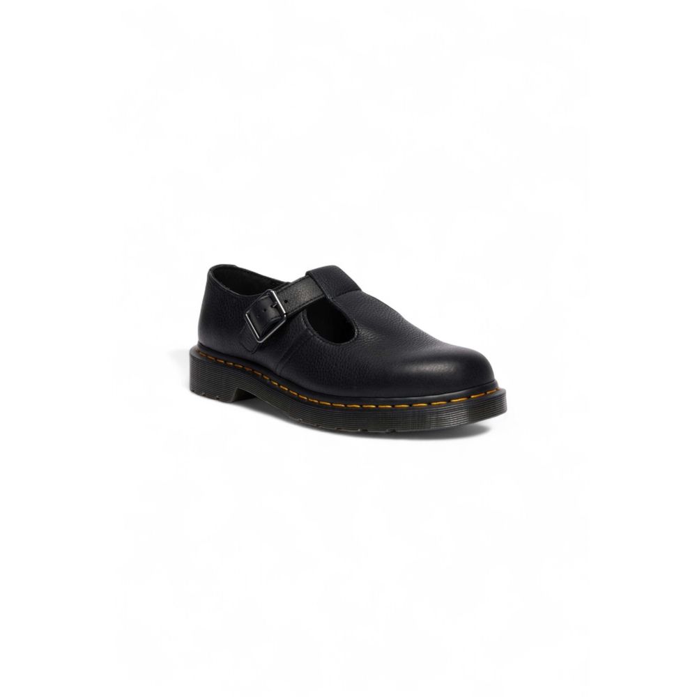 Schwarze Plateaupumps aus Leder