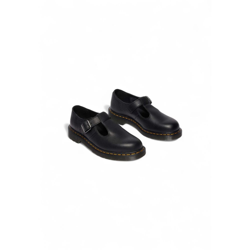 Schwarze Plateaupumps aus Leder