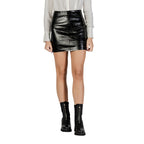 Schwarzer Polyester-Minirock