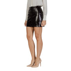 Brown Polyester Mini Skirt
