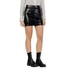 Schwarzer Polyester-Minirock