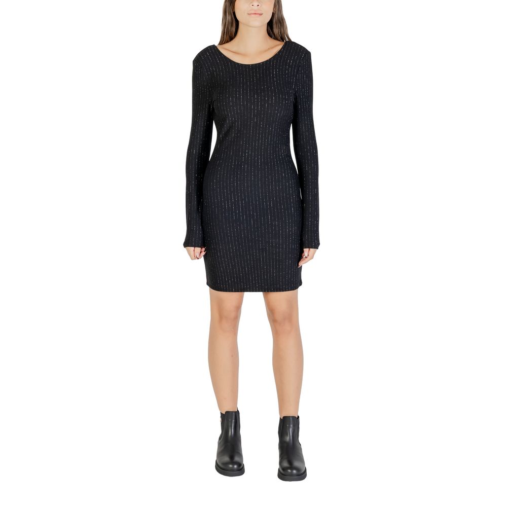 Vestito corto di poliestere nero