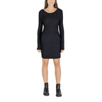 Vestito corto di poliestere nero