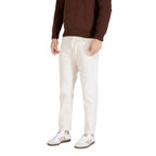 Cream Cotton Relaxed Fit Jeans
