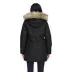 Schwarzer Polyester-Parka