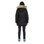 Schwarzer Polyester-Parka