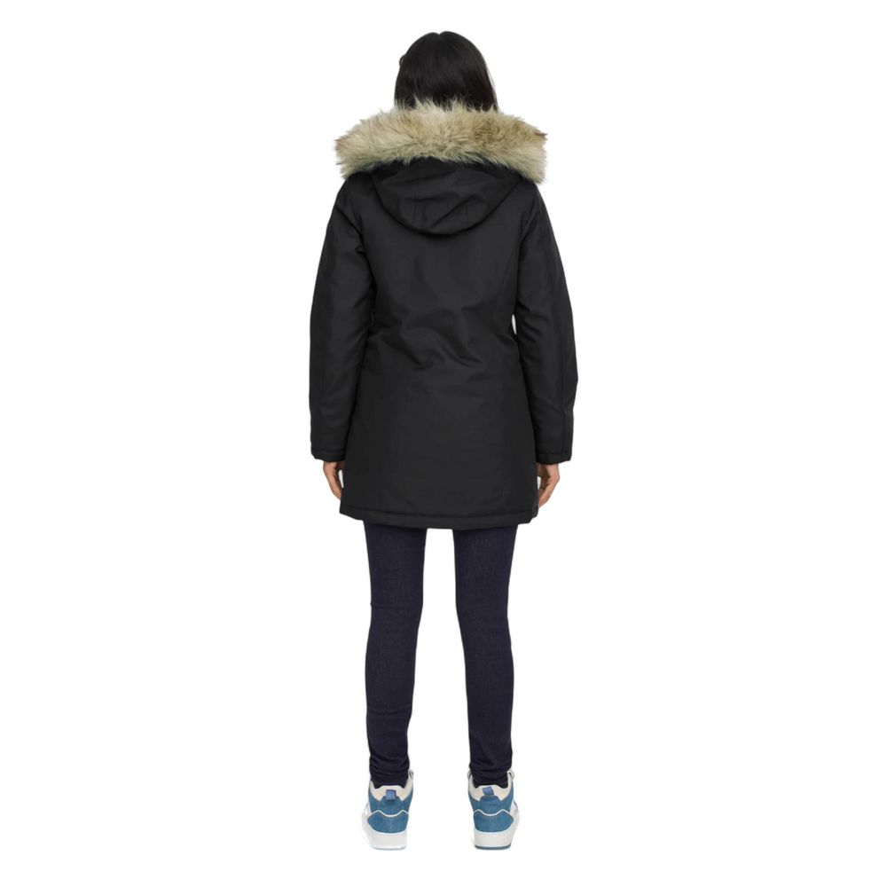 Schwarzer Polyester-Parka
