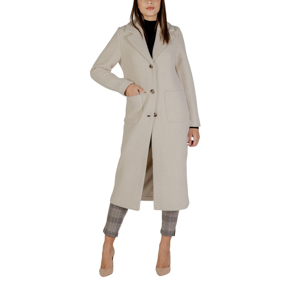 ICHI Cream Wool Coat