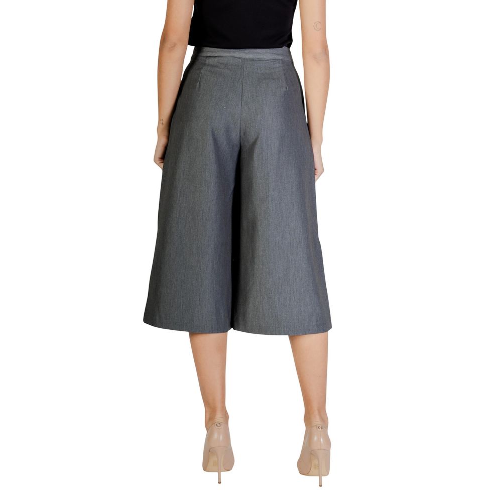 Graue Cropped-Hose aus Polyester