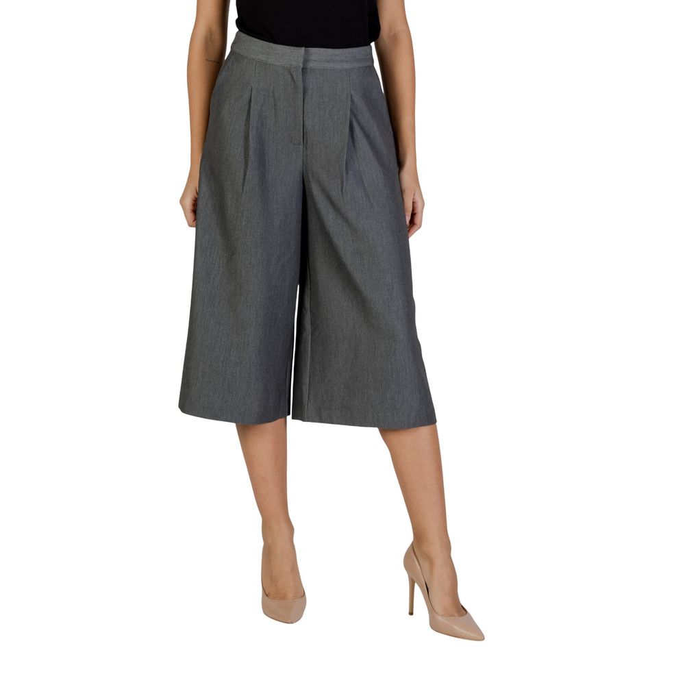 Graue Cropped-Hose aus Polyester