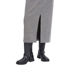Black And White Polyester Long Skirt