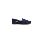 Slipper aus blauem Wildleder