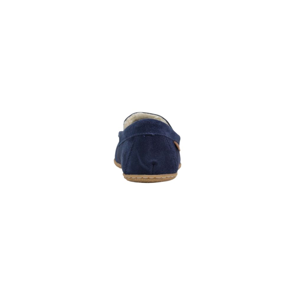 Slipper aus blauem Wildleder