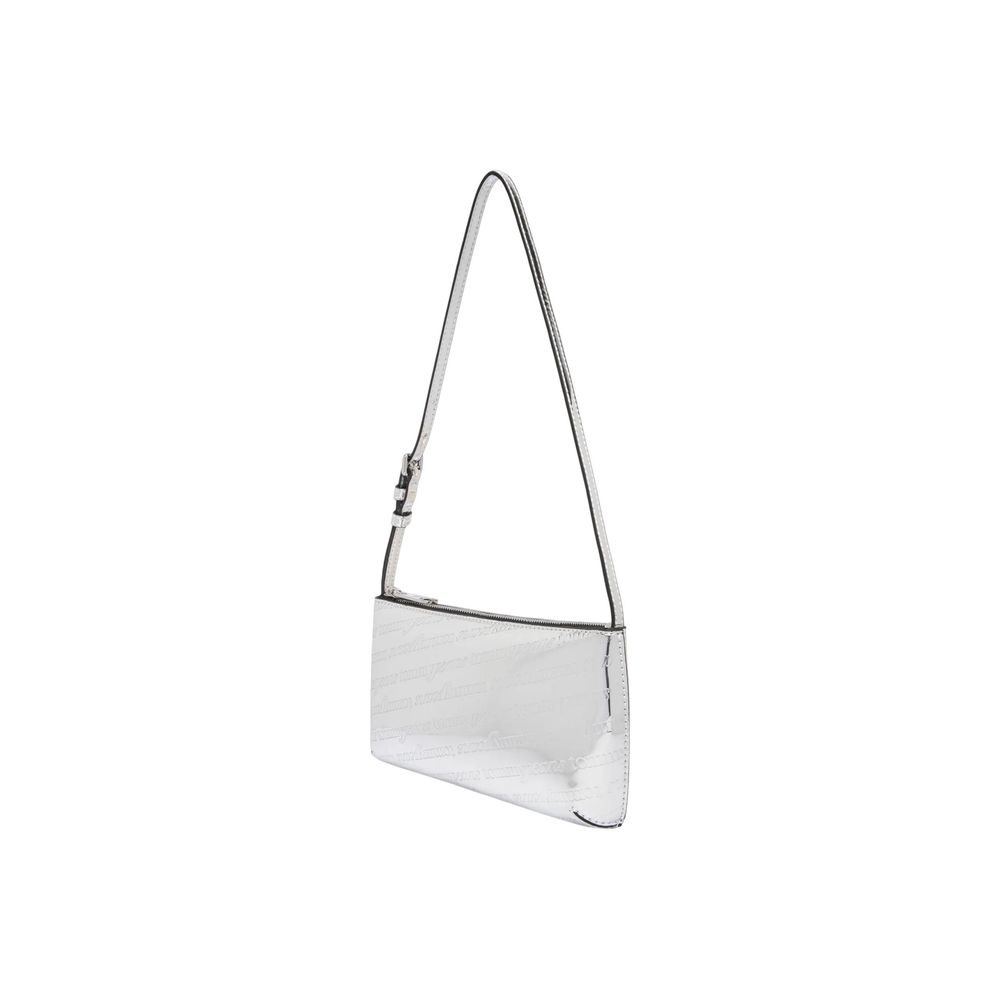 Silberne Polyethylen-Handtasche