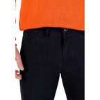 Blue Cotton Skinny Pants