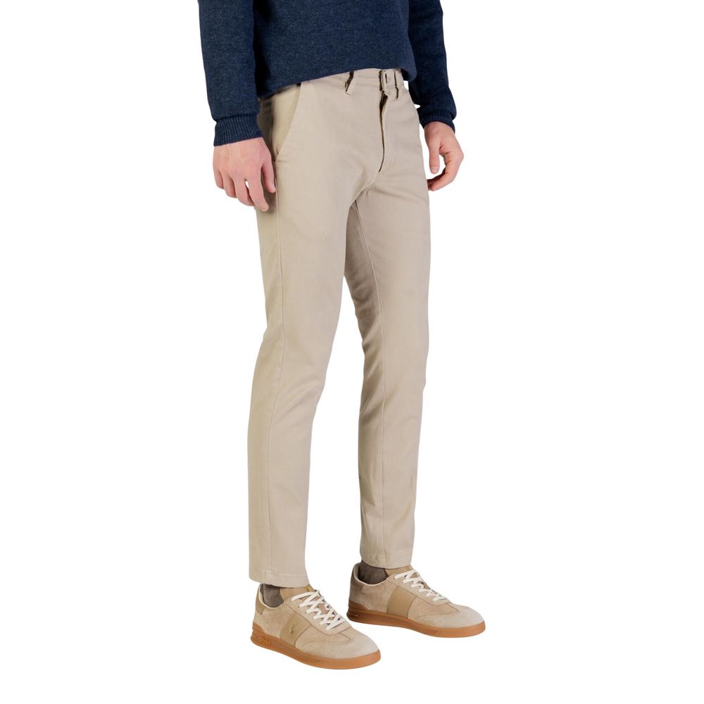 Beigefarbene Baumwoll-Skinny-Hose