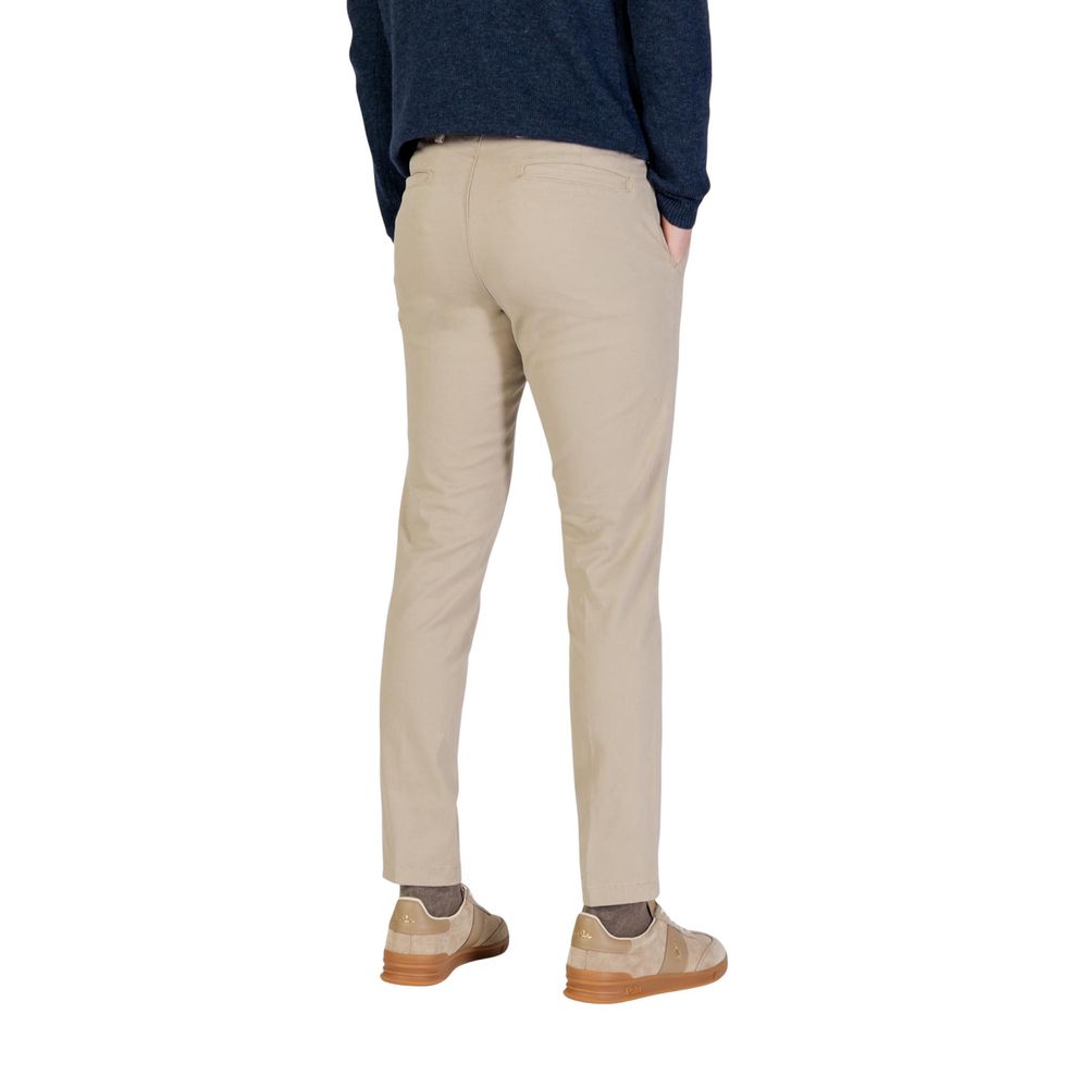 Beigefarbene Baumwoll-Skinny-Hose