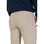 Beigefarbene Baumwoll-Skinny-Hose