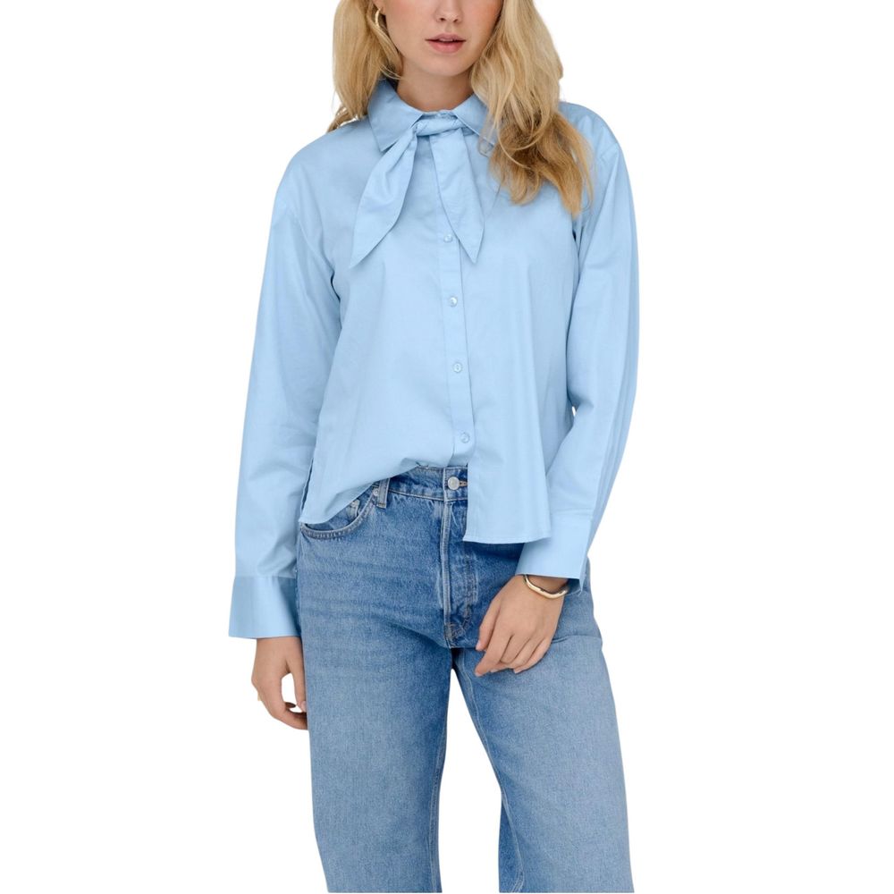 Blaue Baumwollbluse