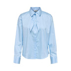 Blaue Baumwollbluse