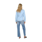 Blaue Baumwollbluse
