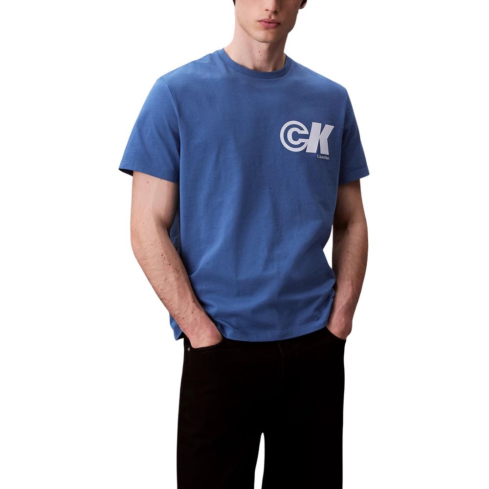 Blaues Baumwoll-T-Shirt