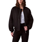 Bomberjacke aus recyceltem schwarzem Polyester