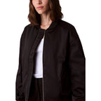 Bomberjacke aus recyceltem schwarzem Polyester