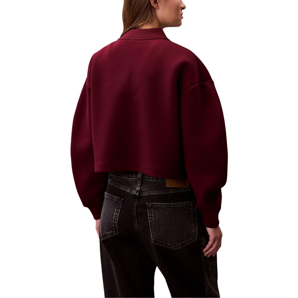 Bordeauxfarbene Viskose-Bomberjacke