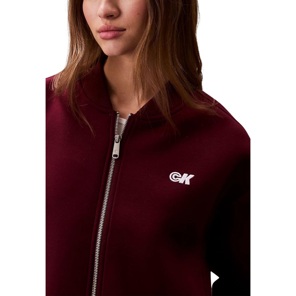 Bordeauxfarbene Viskose-Bomberjacke