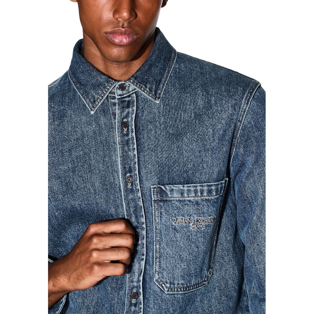 Camicia in denim blu
