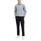 Camicia Elegante in Cotone Nera e Bianca