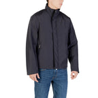 Giacca intera in poliestere blu