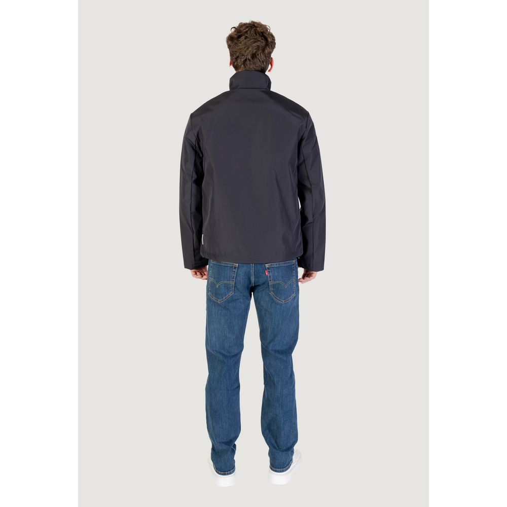 Giacca intera in poliestere blu