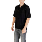 Polo shirt in black cotton