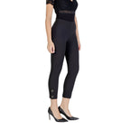 Black Polyester Casual Pants