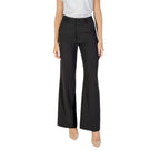 Black Polyester Casual Pants