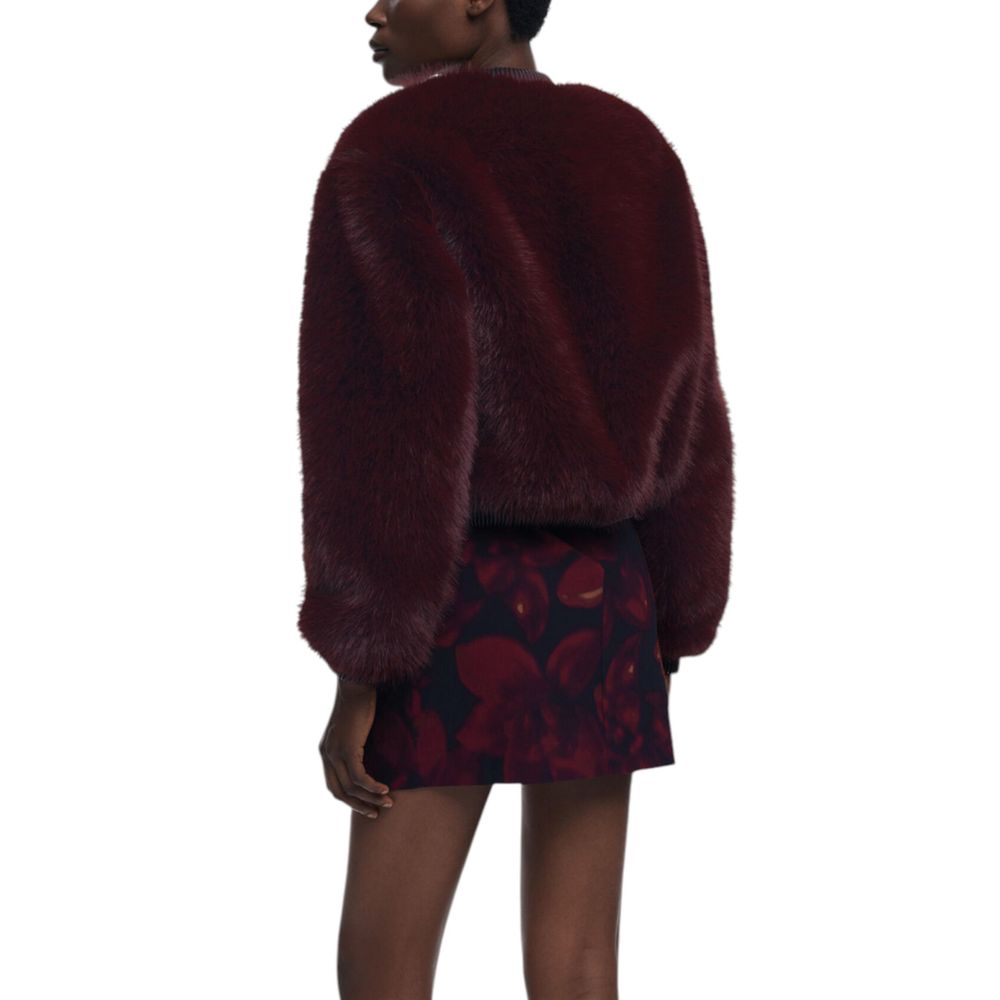 Bordeauxfarbene Polyesterjacke