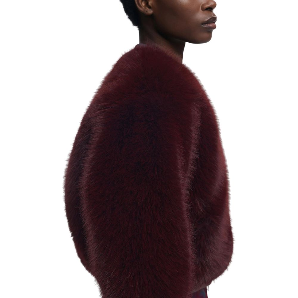 Bordeauxfarbene Polyesterjacke